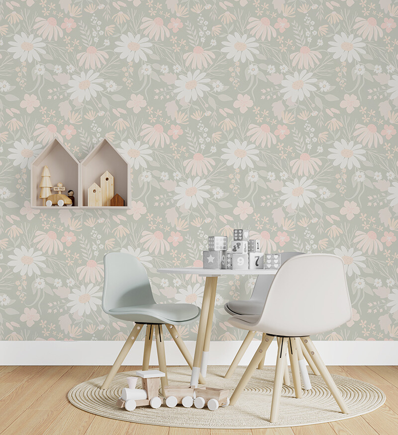 Daisy Garden Removable Wallpaper