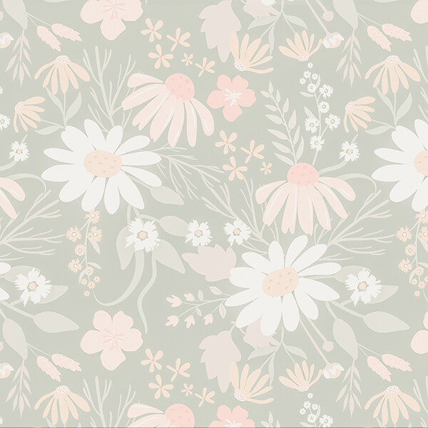 Daisy Garden Removable Wallpaper