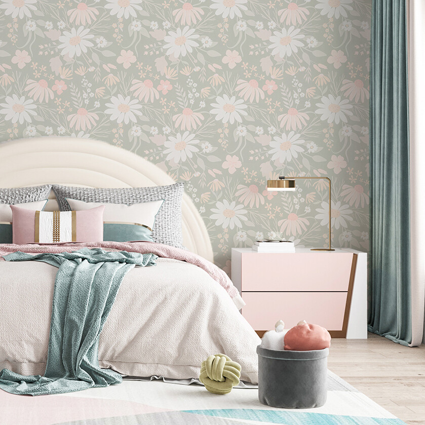 Daisy Garden Removable Wallpaper