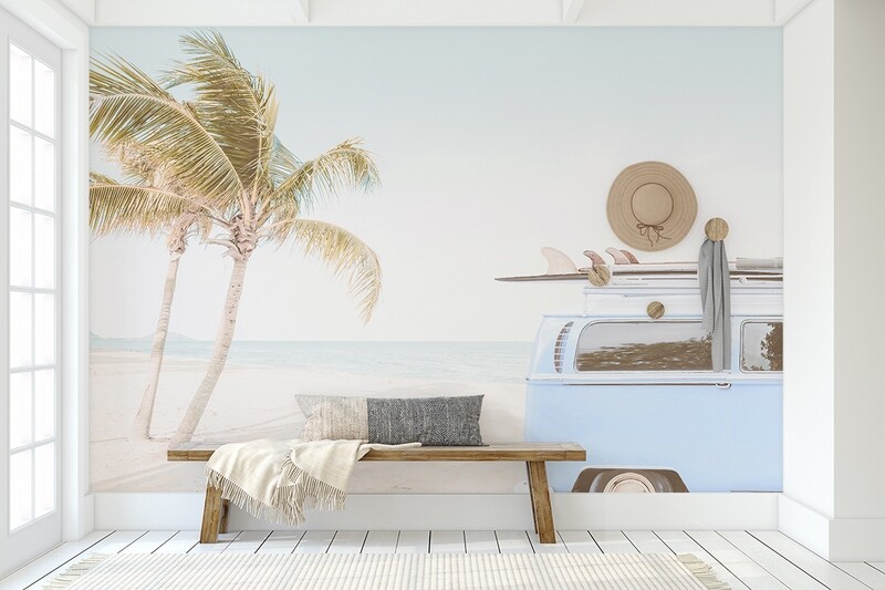 Beach Trip Blue Mural Removable Wallpaper