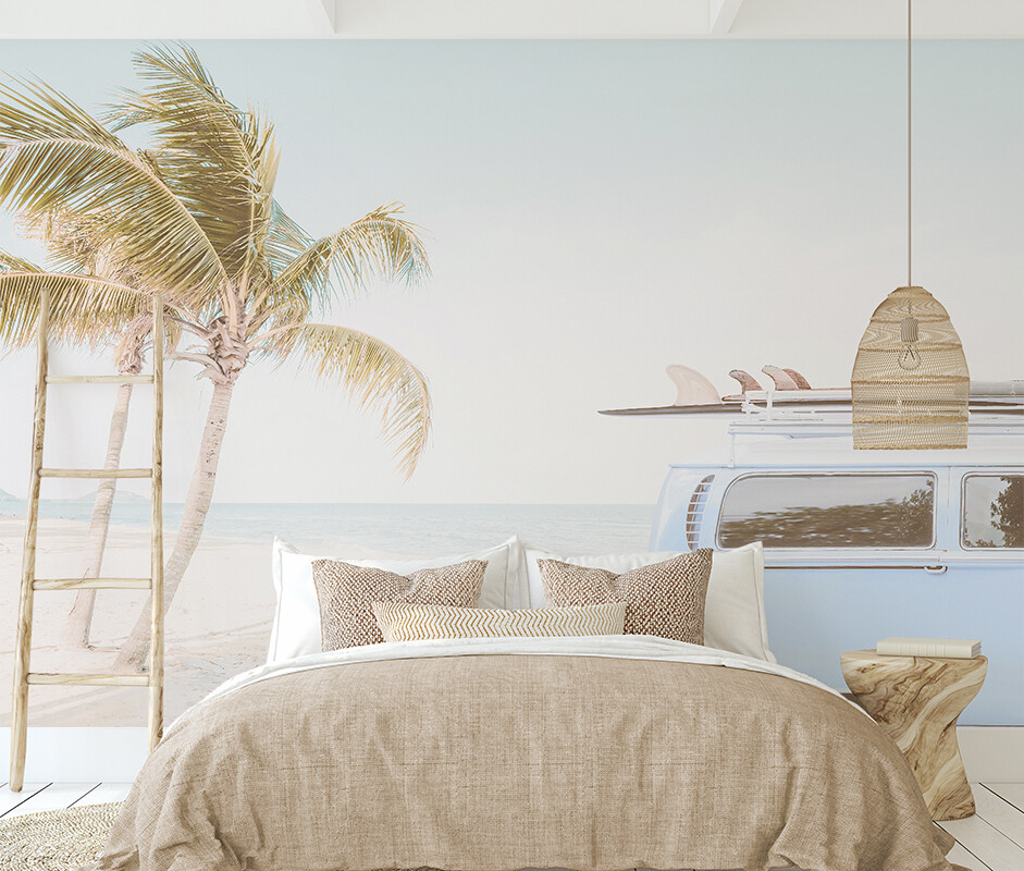 Beach Trip Blue Mural Removable Wallpaper