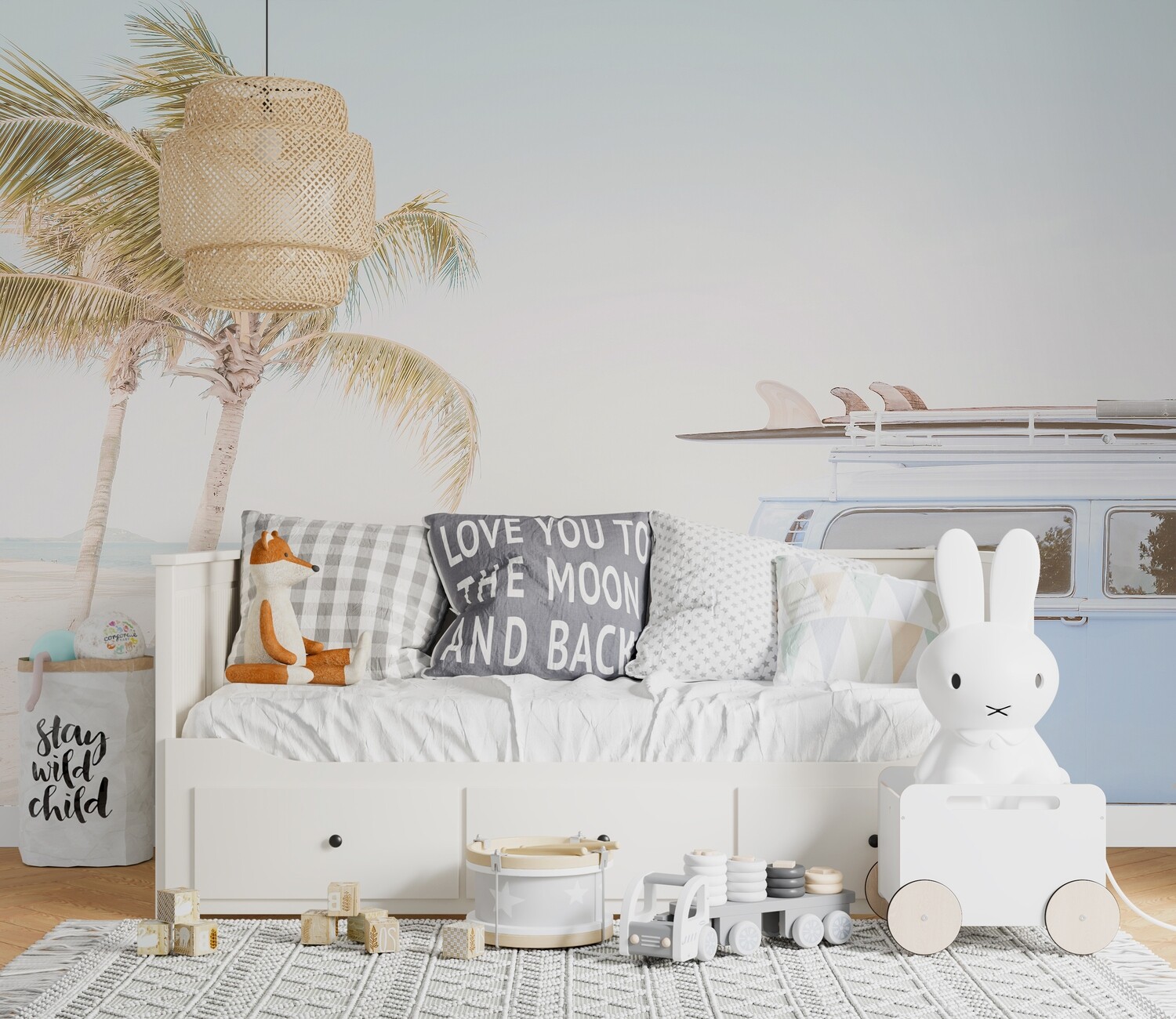 Beach Trip Blue Mural Removable Wallpaper