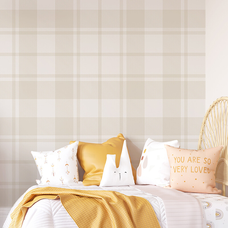 Gingham Removable Wallpaper (Colour options available)