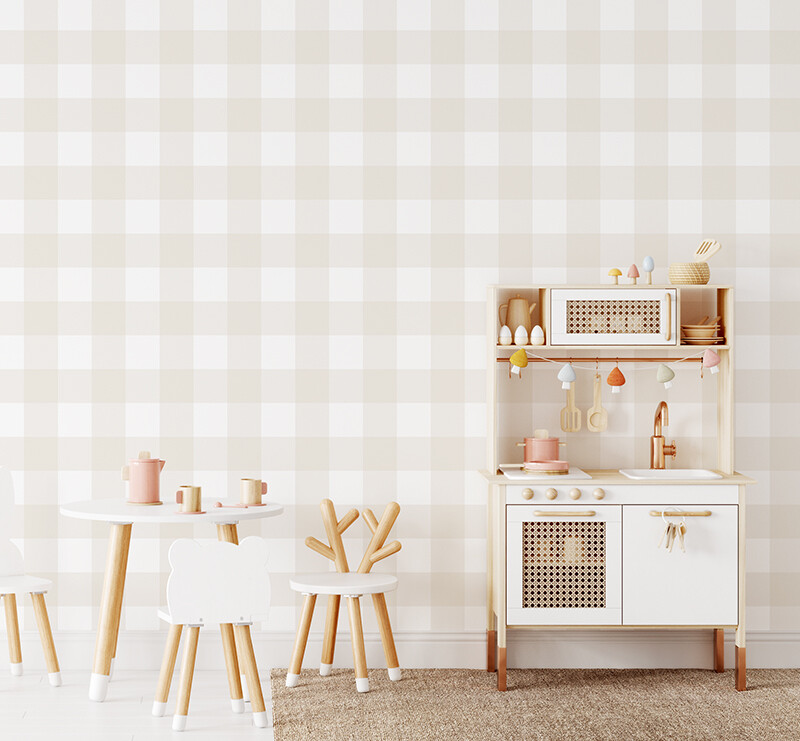 Traditional Gingham Checks Removable Wallpaper (Colour options)