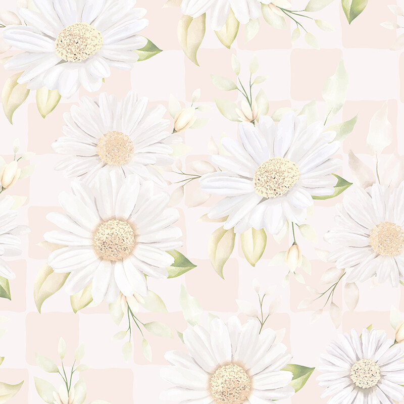 Daisy Checks Removable Wallpaper