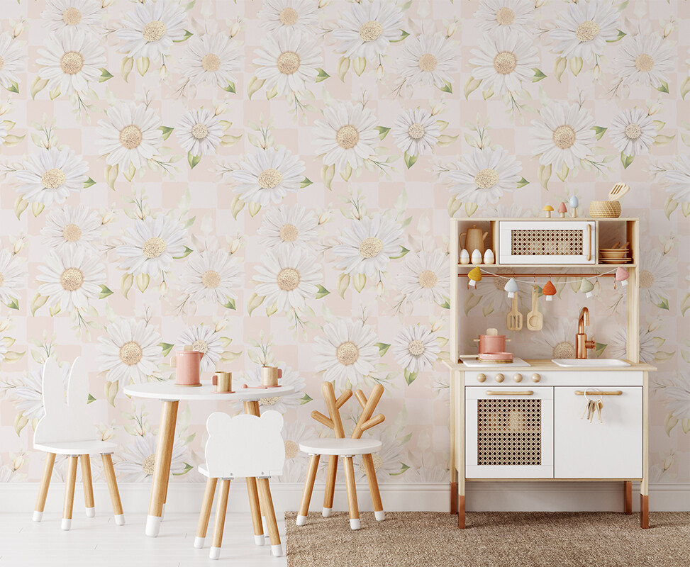 Daisy Checks Removable Wallpaper