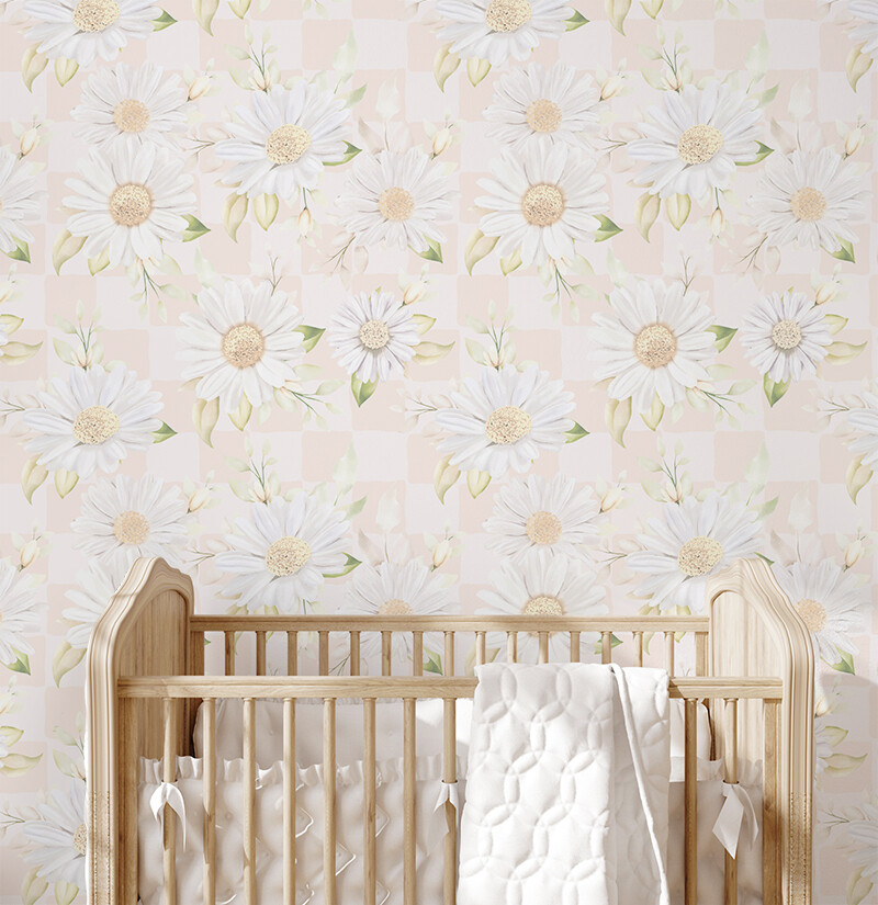 Daisy Checks Removable Wallpaper