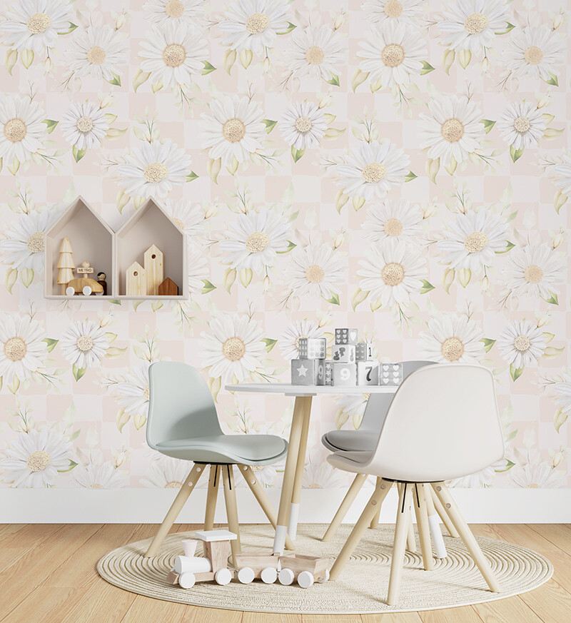 Daisy Checks Removable Wallpaper
