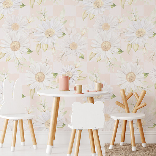 Daisy Checks Removable Wallpaper