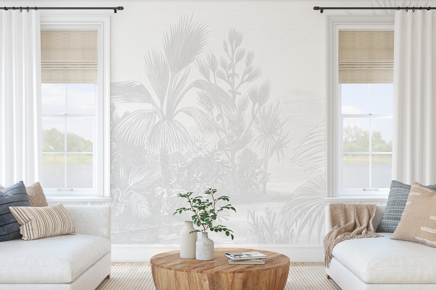 Vintage Tropical Removable Wallpaper (colour options)