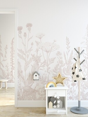 Wildflower Mural Removable Wallpaper (colour options)