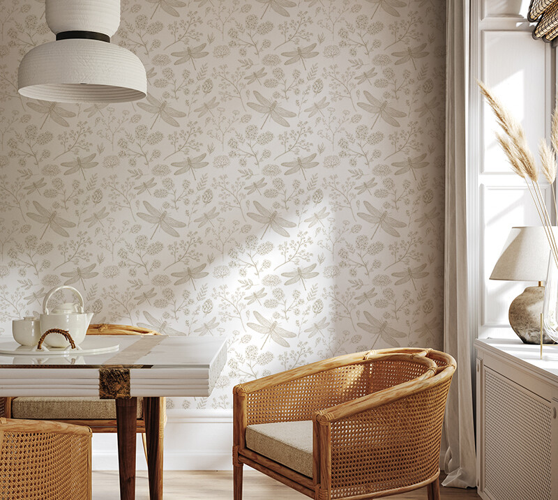Dragonfly Meadow Removable Wallpaper (colour options)