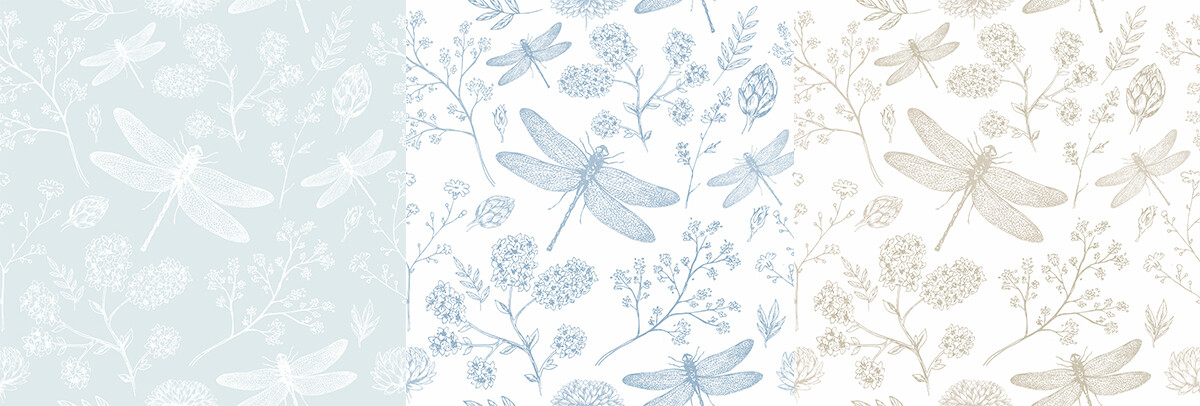 Dragonfly Meadow Removable Wallpaper (colour options)