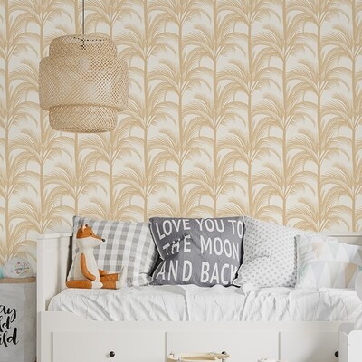 Palm Fronds (Golden) Removable Wallpaper