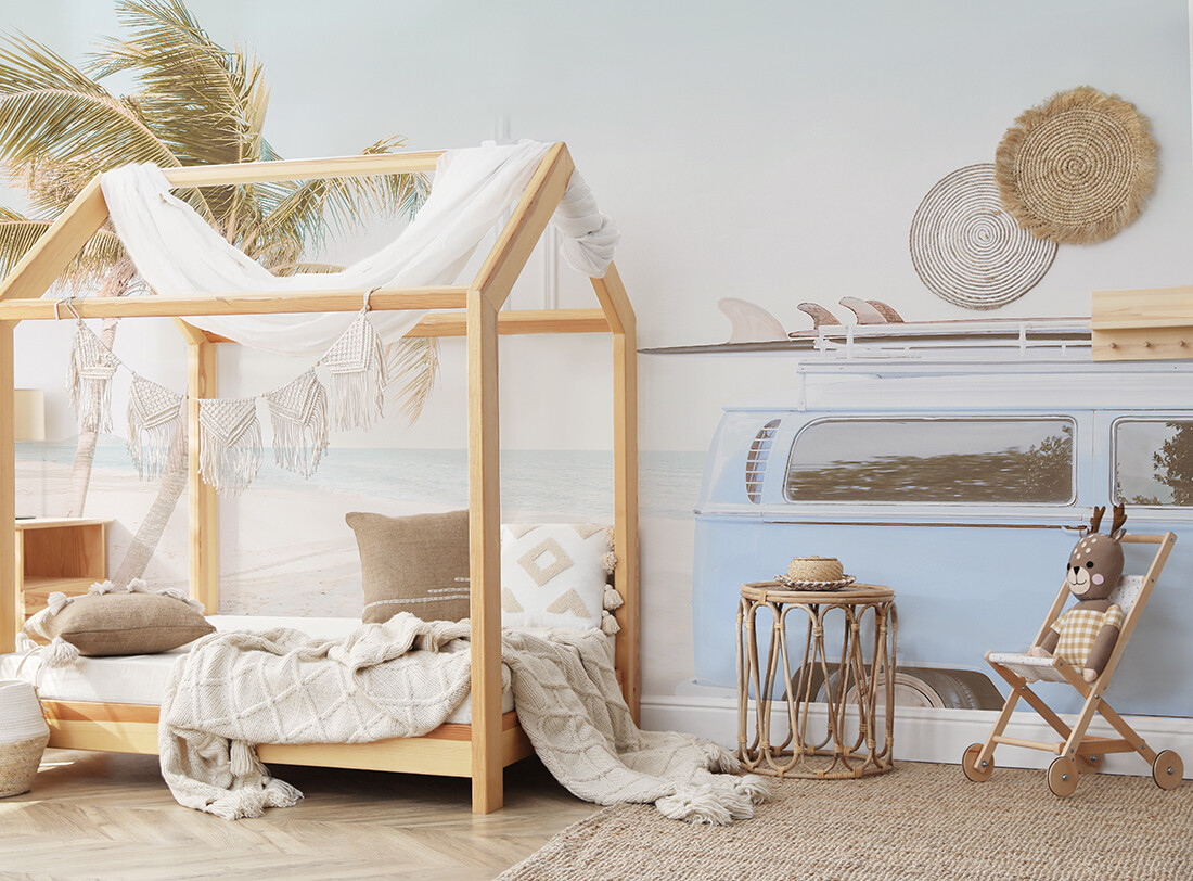 Beach Trip Blue Mural Removable Wallpaper