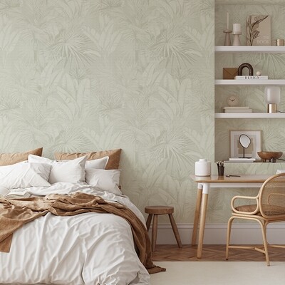 Luxe Palms Removable Wallpaper - Misty Sage