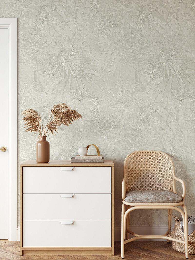 Luxe Palms Removable Wallpaper - Misty Sage