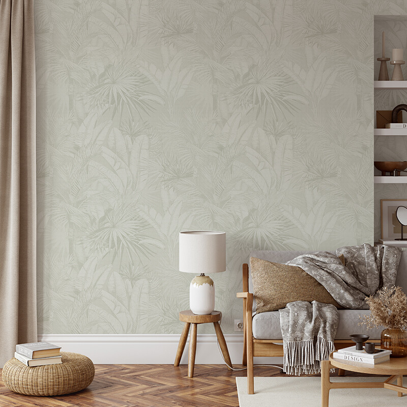 Luxe Palms Removable Wallpaper - Misty Sage