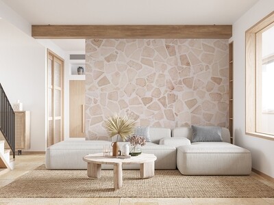 Neutral Stone Wall Removable Wallpaper Mural (3 tones)