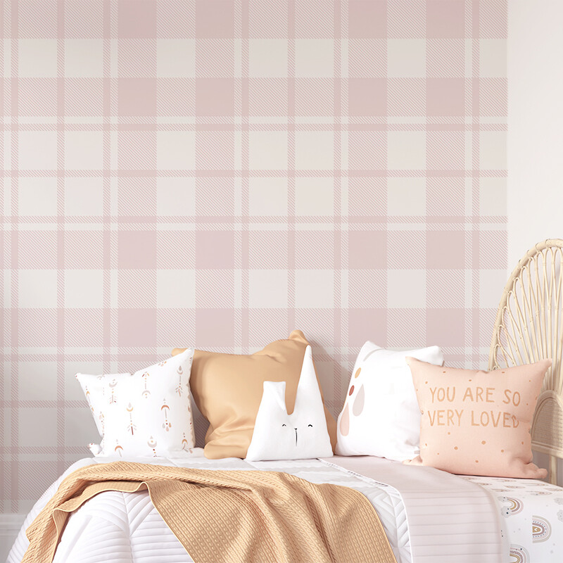 Gingham Removable Wallpaper (Colour options available)