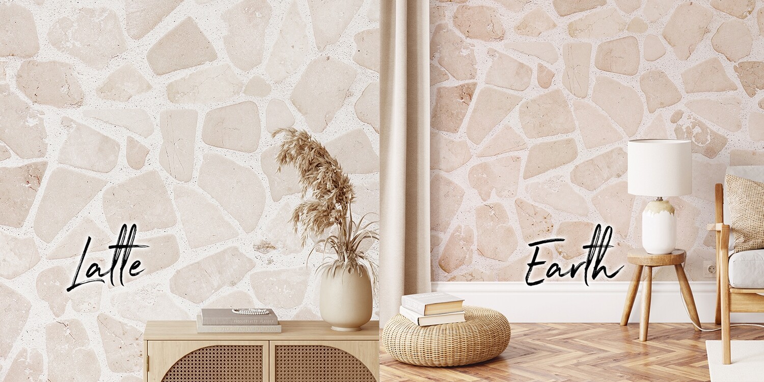 Neutral Stone Wall Removable Wallpaper Mural (3 tones)