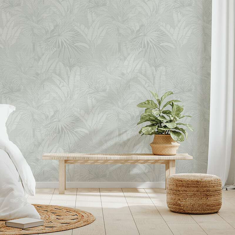 Luxe Palms - Pale Sage Removable Wallpaper