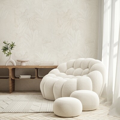 Luxe Palms Natural II Removable Wallpaper