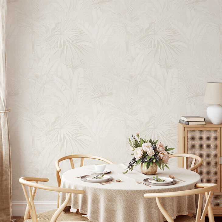Luxe Palms Natural II Removable Wallpaper