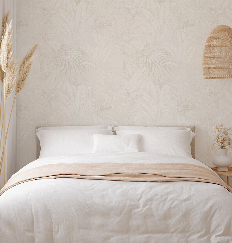 Luxe Palms Natural II Removable Wallpaper