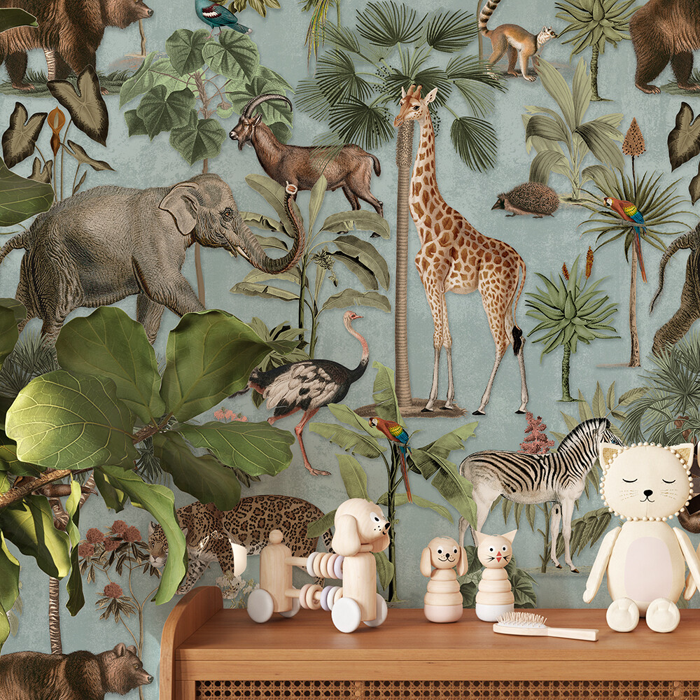 Vintage Jungle Wallpaper (colour options)