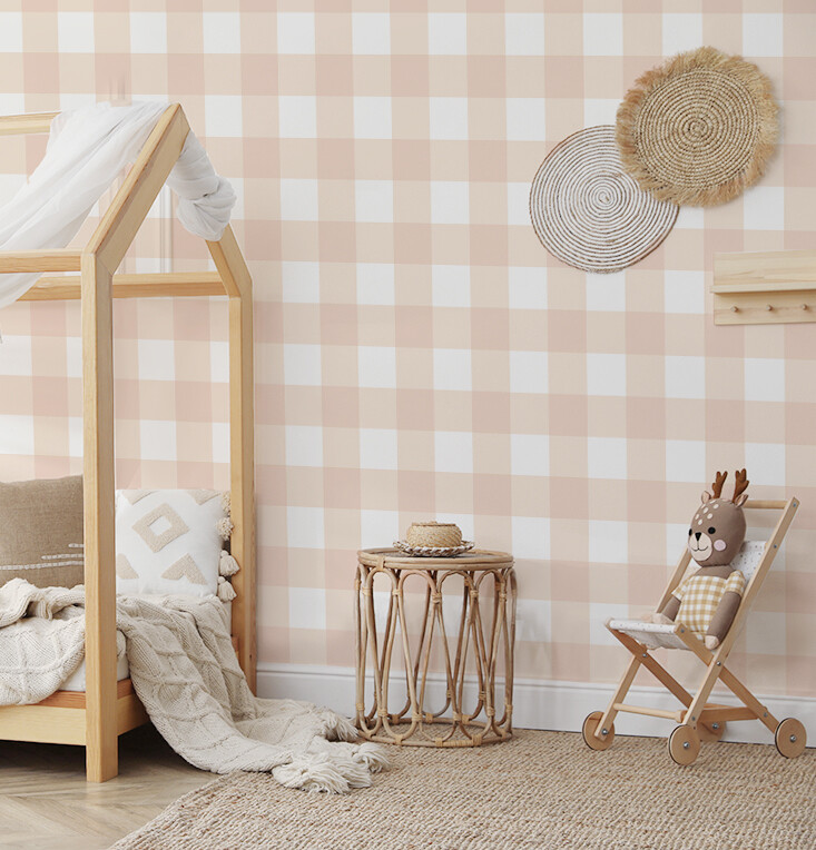Traditional Gingham Checks Removable Wallpaper (Colour options)