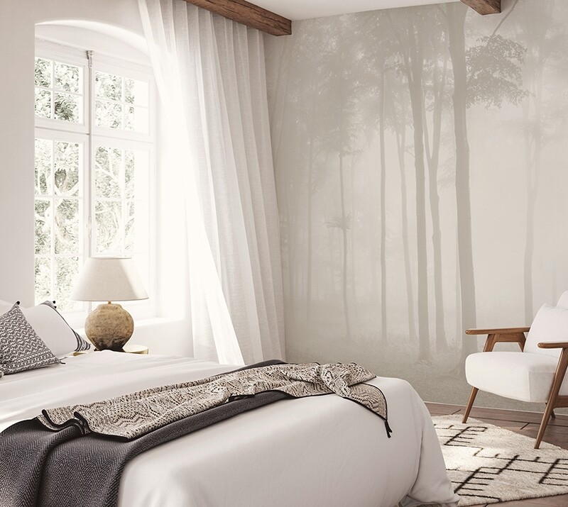 Misty Forest Mural Removable Wallpaper