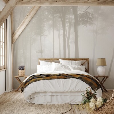 Misty Forest Mural Removable Wallpaper