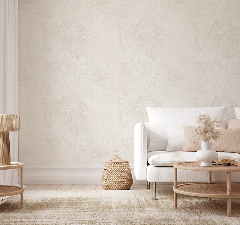 Luxe Palms Natural II Removable Wallpaper