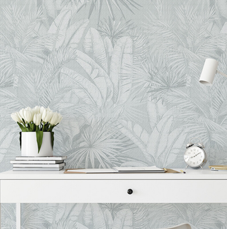 Luxe Palms - Duck Egg Blue