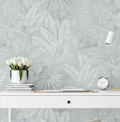 Luxe Palms Removable Wallpaper - Duck Egg Blue