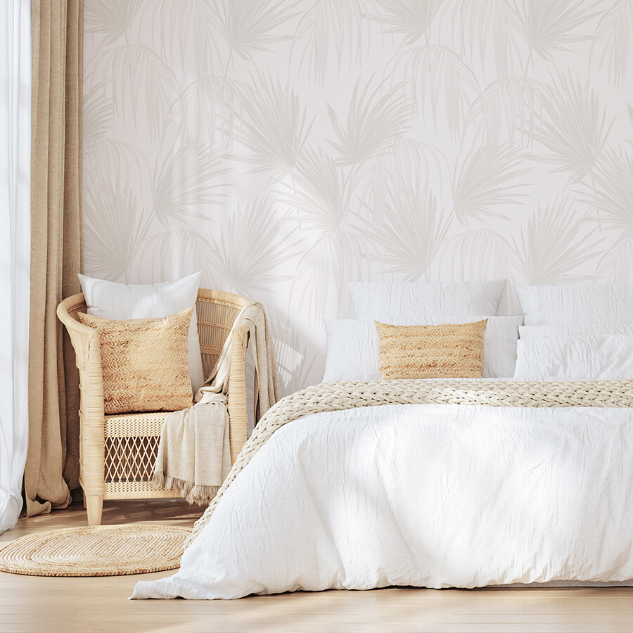 Tropical Fronds - Neutral - Removable Wallpaper