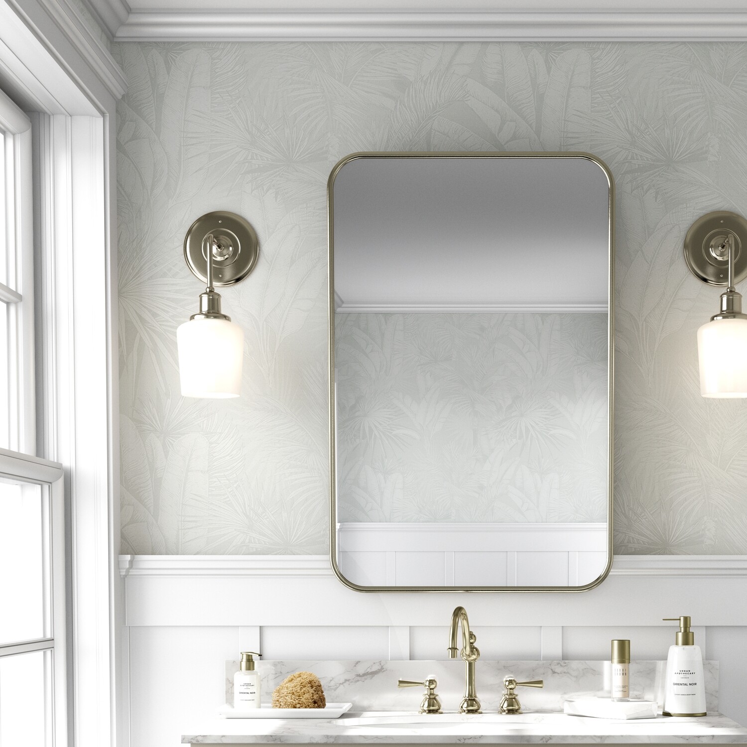 Luxe Palms - Pale Sage II Removable Wallpaper