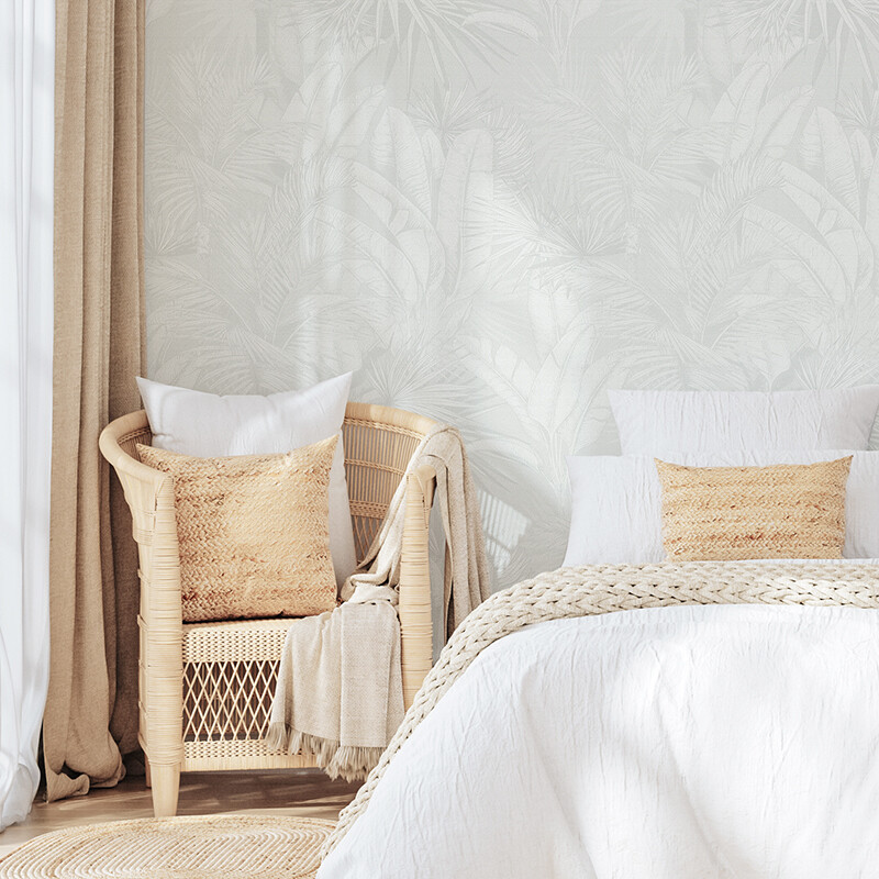 Luxe Palms - Pale Sage II Removable Wallpaper