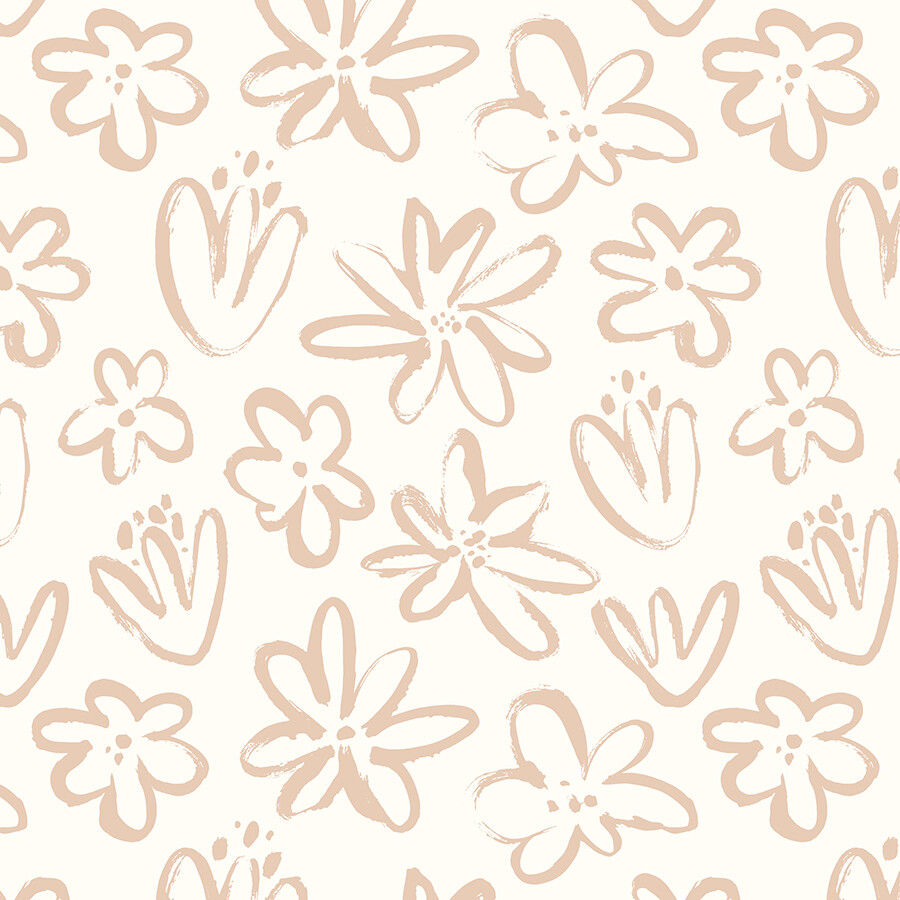 Minimal Boho Flowers Removable Wallpaper