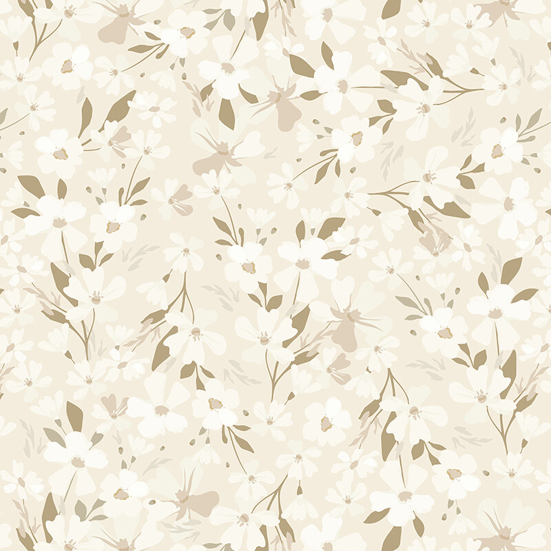 Blooming Neutral Removable Wallpaper