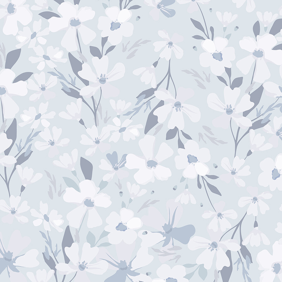 Blooming Blues Removable Wallpaper