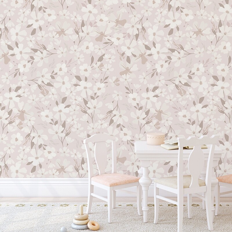 Blooming Mauve Removable Wallpaper