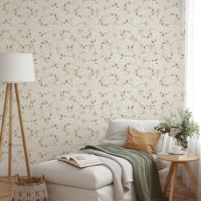 Blooming Neutral Removable Wallpaper