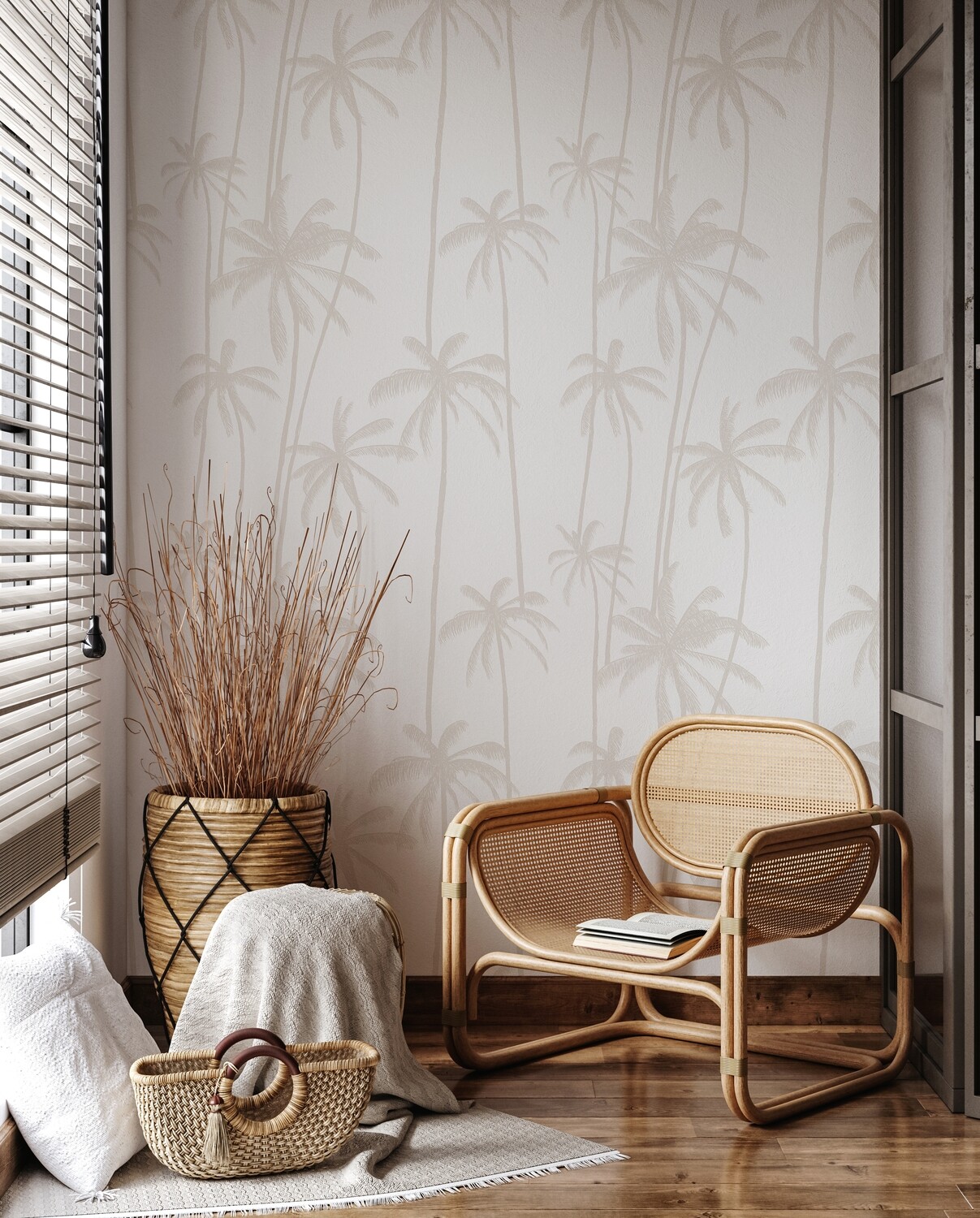 Neutral Palms Removable Wallpaper