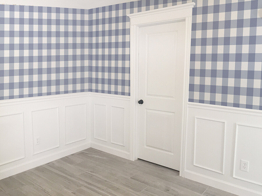 Traditional Gingham Checks (Dark Blue) Removable Wallpaper
