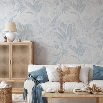 Luxe Exotica Blue Removable Wallpaper