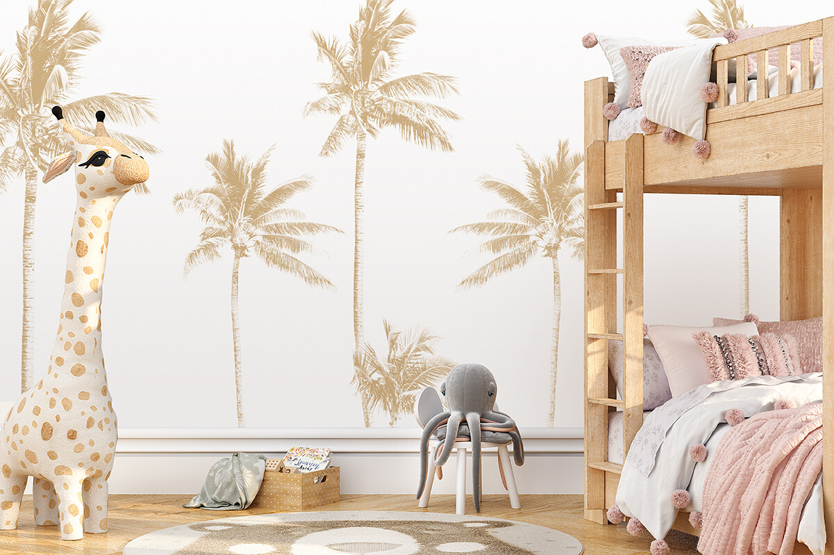 Faded Palms (Bali tone) Removable Wallpaper
