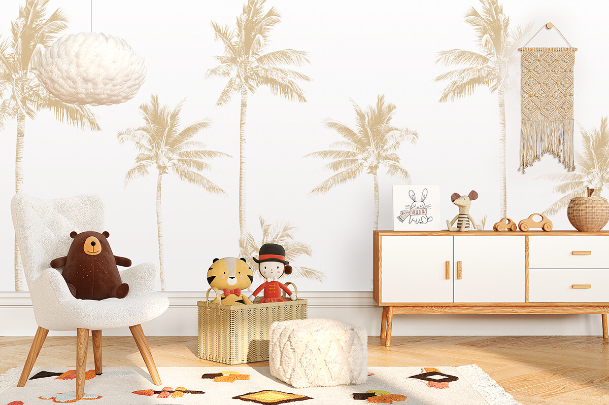 Faded Palms (Bali tone) Removable Wallpaper