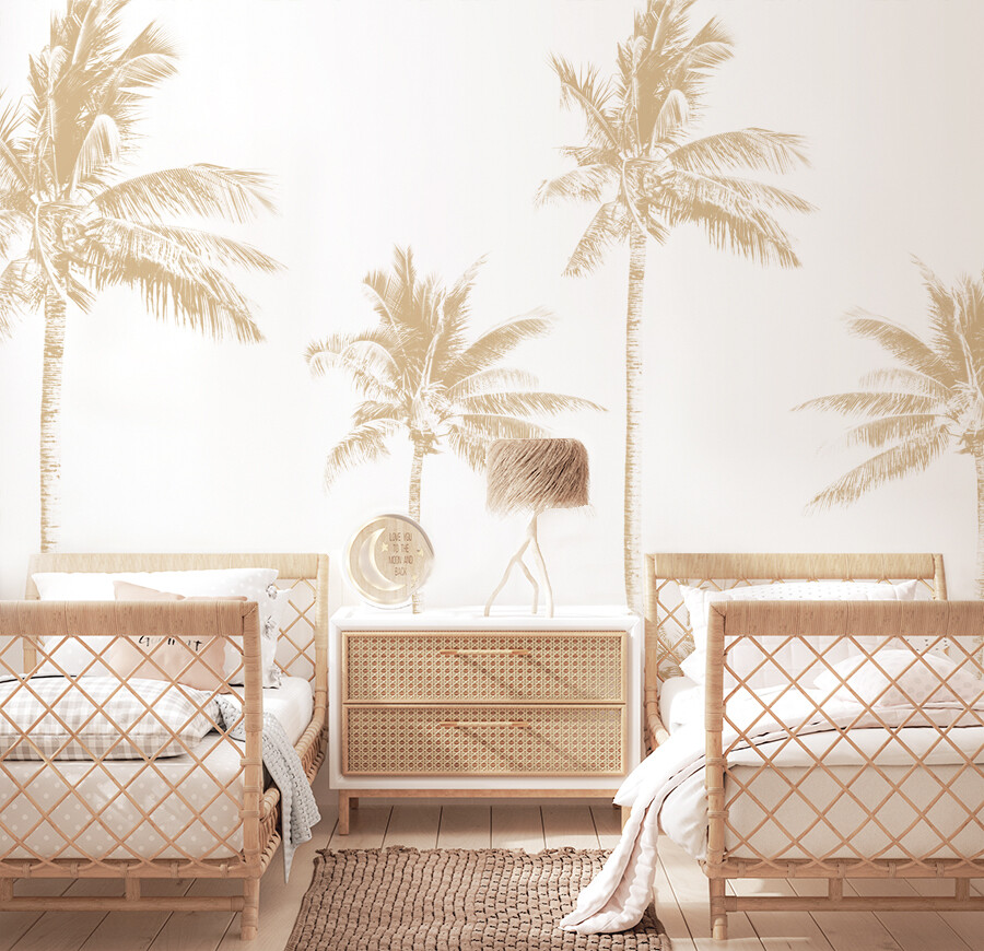 Faded Palms (Bali tone) Removable Wallpaper